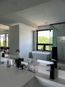 Interior security window film bathroom